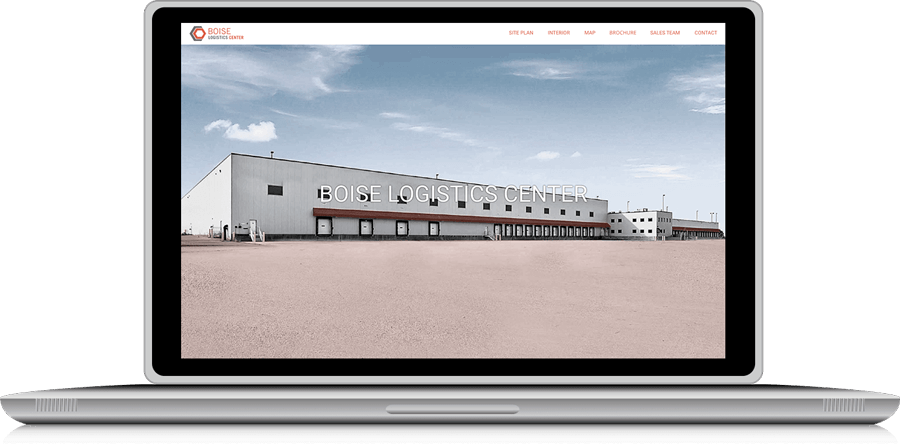 image of laptop displaying home page of boise logistics center