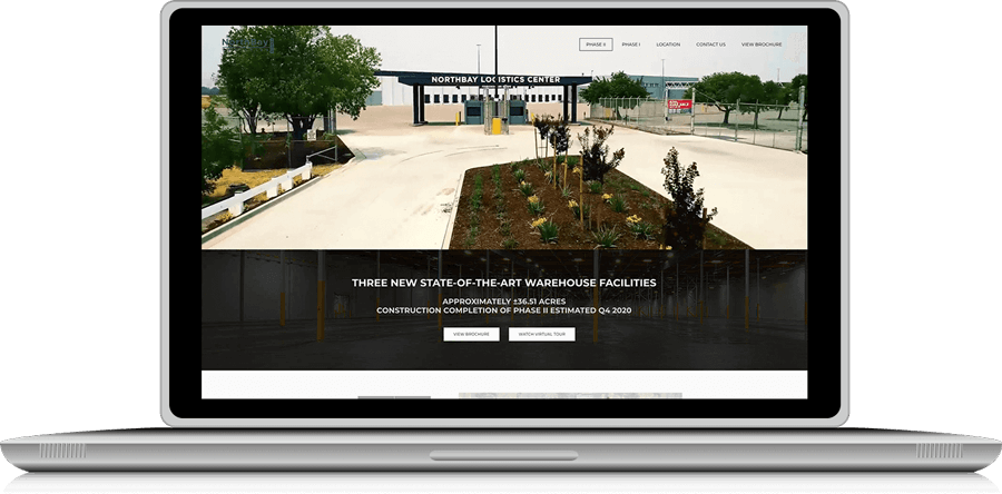 image of laptop displaying home page of northbay logistics center one